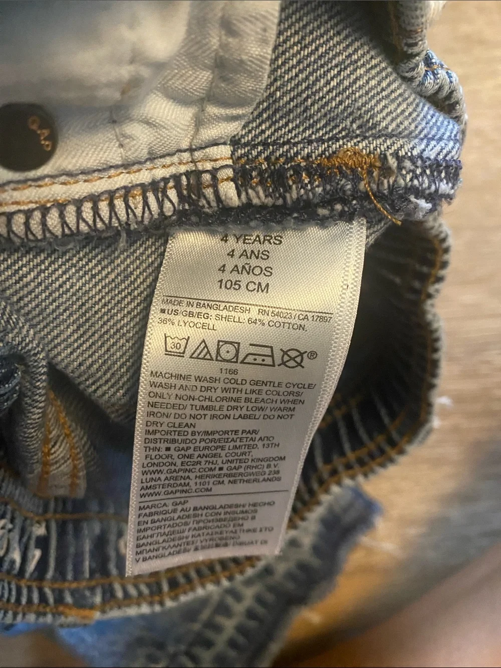 GAP 4T Blue Baggy Wide Jeans with Elastic Waist